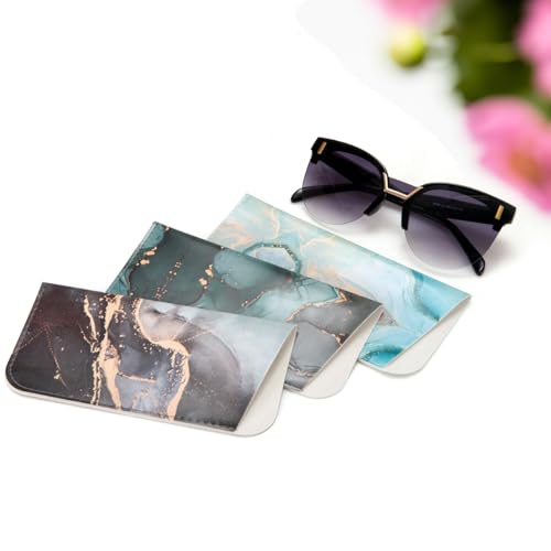 Image of TRIUMPH VISION Reading Glasses Pouch Eyeglass Sleeve Soft Case Slim 3 Pack | Alternative to Bulky Case Lightweight,Neoprene Lined Padded Protect Optical lens Slip in, Cute Pattern Portable for Daily Use