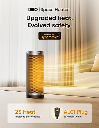 image for Dreo Space Heater for Bathroom and Indoor, 70°Oscillating, 5 Modes, R