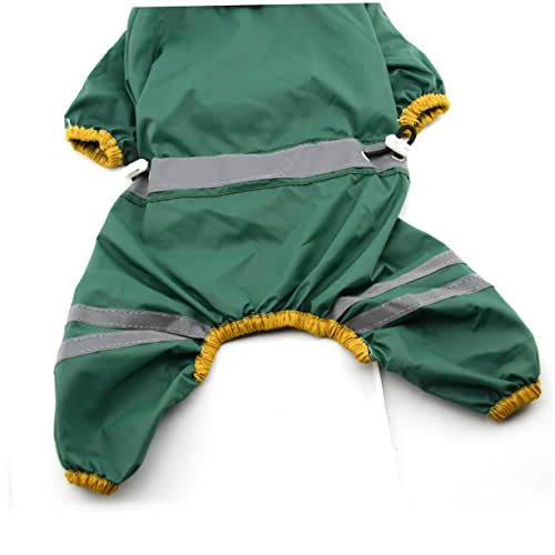 VANZACK ペットレインスリッカー 中型犬用レインコート 犬のレインコート ペット掃除機グルーミングキット フリース 犬のカーシート レインジャケット ドッグレインスリッカー Green
