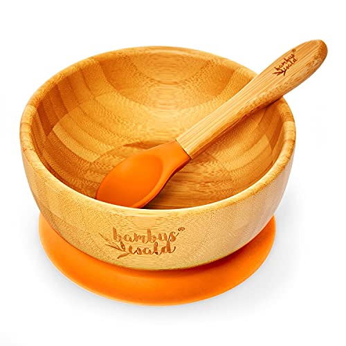 bambuswald© ökologische Saugnapf-baby schüssel inkl. Löffel für Babys...