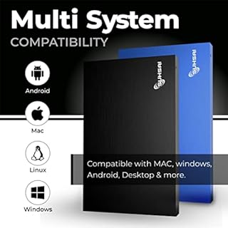 SUHSAI 1TB External Hard Drive USB 3.0 – Portable External HDD for Mac, Laptop, PS5, PC – External Hard Disk Drive for Backup, Photo Storage, Data Transfer, Gaming, Extended Storage – Blue