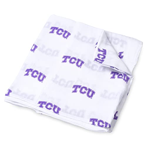 Image of Three Little Anchors Texas Christian Universtiy, TCU Infant Muslin Swaddle Blanket 47x47in