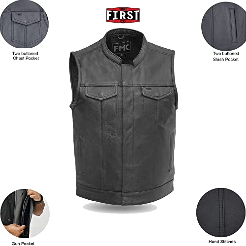 First Mfg Co - Blaster Men's Motorcycle Leather Vest #TOP5