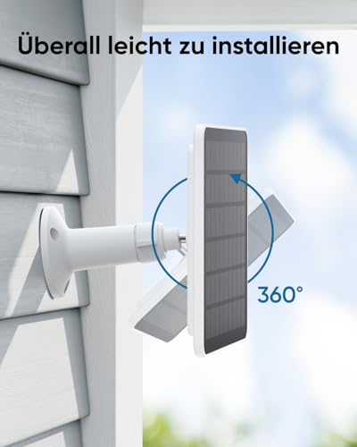 eufy Security Solarpanel (3W) Kompatibel mit eufyCam, Kontinuierliche Stromversorgung, IP65 wetterfest für Außenüberwachung und Kamera-Aufladung, Kompatibel mit eufyCams