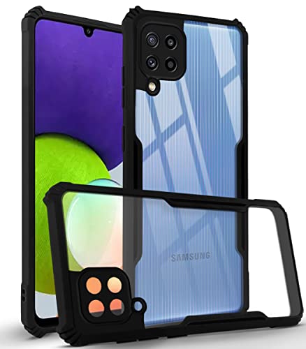 Image of Jkobi Back Cover Case for Samsung Galaxy M32 4G (Crystal Glass Back | Camera Protection | Shockproof Bumpers | Professional Black)