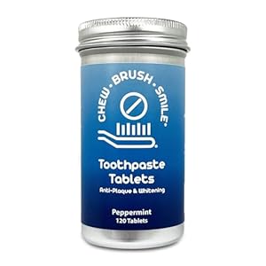 Chew Brush Smile Toothpaste Tablets 120 Count, Peppermint