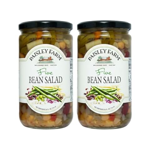Paisley Farm Five Bean Salad (2 Pack) – Gourmet Ready-to-Eat Bean Medley | Protein-Rich, Tangy & Savory Side Dish | Gluten-Free, Vegan, 24 oz Jars Cover