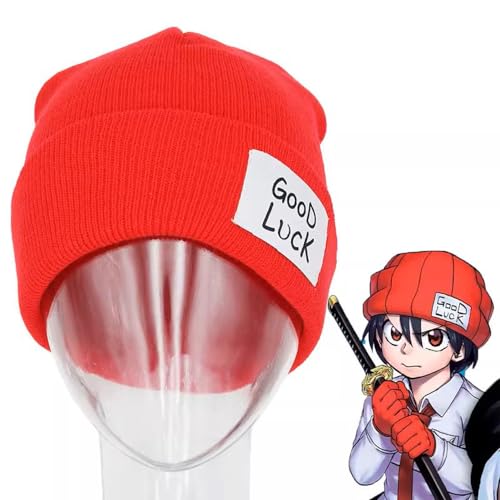 Shqncoh Anime Fuuko Izumo Beanie Hat Red Knitted Soft Keep Warm Winter Good Luck Cap Cosplay Props Accessory