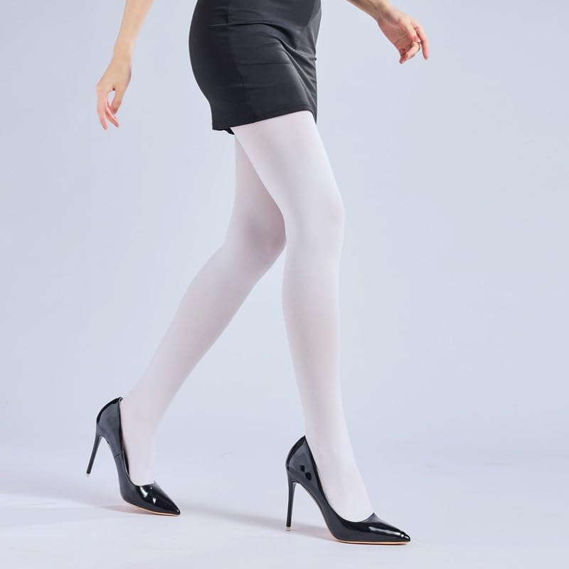 Image of Verdancy Ultra Stretchable Plus Size for 265lbs Opaque Solid Color Women's Stockings 50D Tights High Waist Footed Pantyhose