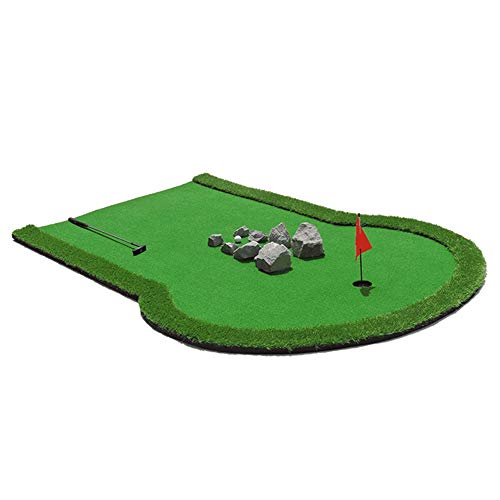 ChengBeautiful Estera de Golf Putter Pad de Golf Pad portátil de Golf Práctica de Mini Golf Capacitación asistida Juegos y Regalos Oficina en el hogar Uso en Exteriores Verde Interior Cover