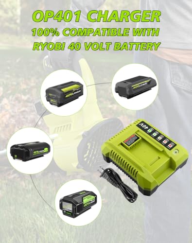 Image of 2Pack 6.0Ah Replacement for Ryobi 40V Battery | Compatible with Ryobi 40 Volt Battery OP4026A OP4040 OP4030 OP4050 OP4060 and Power Tools