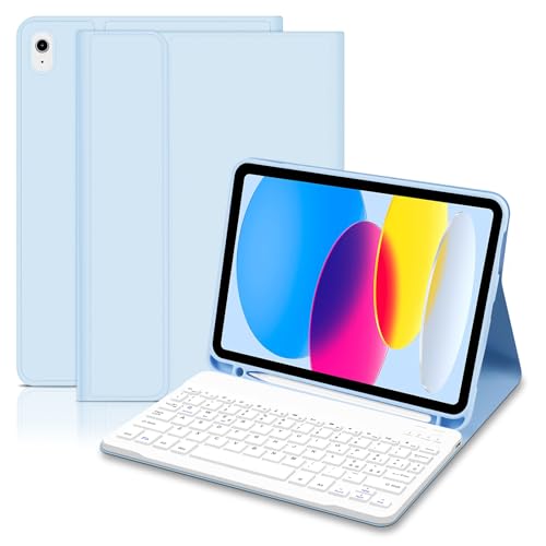 Hofsos Cover IPad A16 11/10 Generazione con Tastiera (11/10.9 Pollici, 2025/2022) - Italiano QWERTY Magnetico Rimovibile Bluetooth Tastiera, Custodia con Supporto Pencil per Ipad 11/10 Gen, Blau