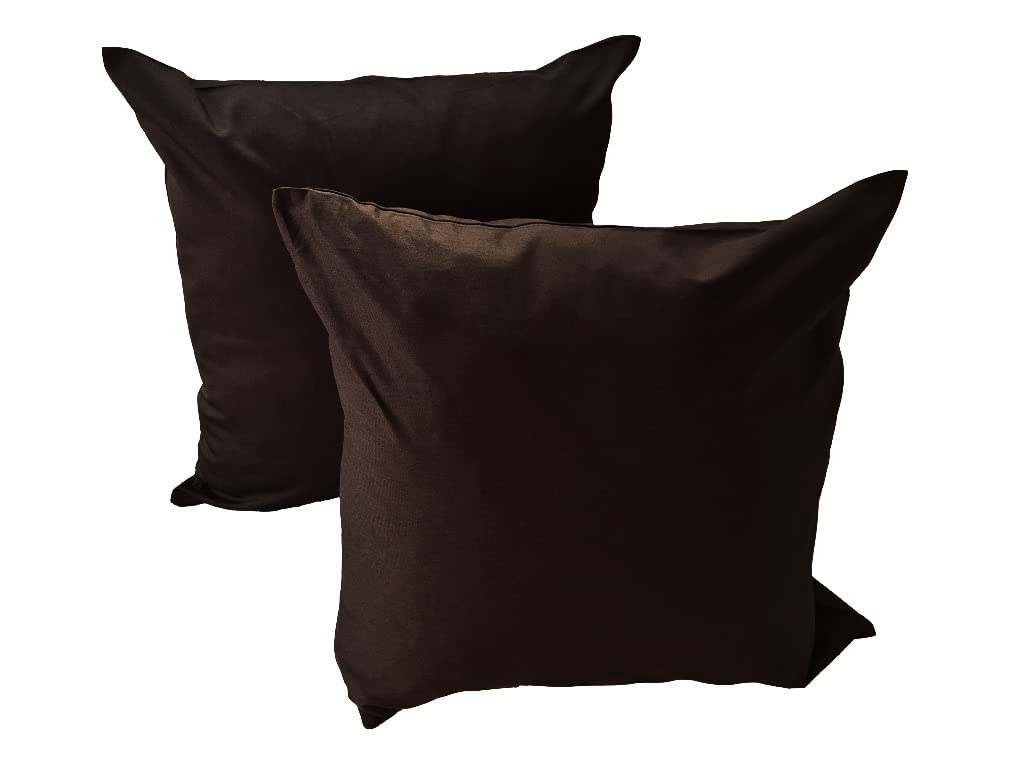 Lemos Home Set of 2 Decorative Cushion Covers 100% Cotton – Concept Collection – Choice of Colour and Size – 40 x 40 cm – Chocolate