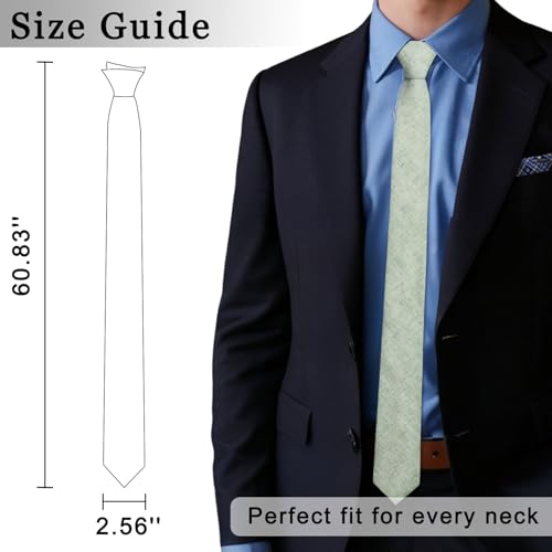 Image of Cotton Ties for Men Solid Color Skinny Tie Mens Necktie for Wedding Graduation Formal Dinner