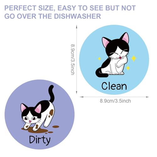 Imán de Lavavajillas Limpio Sucio con Diseño de Gato miniatura 2