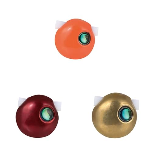 彩【IRODORI】タングステン タイラバ （ 鯛ラバ ） ヘッド Type : Oval (楕円) (オレンジ＆ワインレッ＆メッキゴールド, 45g×3個) 1枚目
