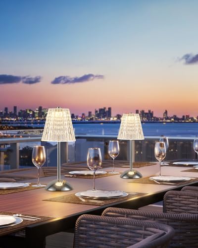 HARPER LIVING Rechargeable Table Lamp, LED Desk Lamp Battery Operated, 3 Colors and Dimmable, Bedside Reading Light Polished Chrome Finish, Cordless Touch Lamps for Bedroom Living Room Dining - Image 7