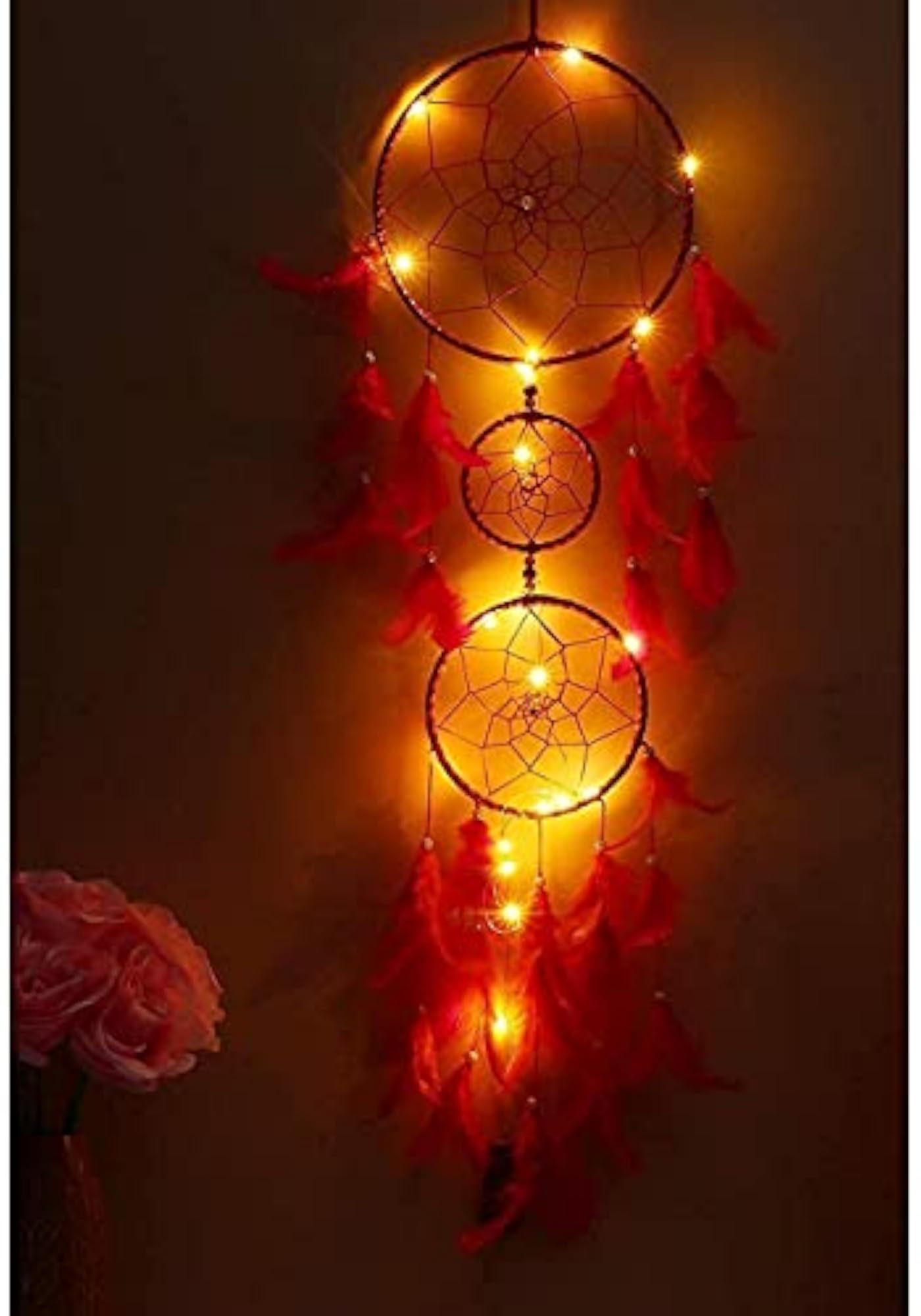 Mehruna Dream Catchers Wall Hanging, Handmade Decor with Lighting