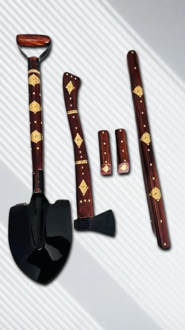 Wooden Lakkad Kit Set for Willy CJ3B and Others, Complete 6-Piece Set with Shovel, Axe, Bonnet Scoops, Dashboard Bar, Compatible with Willys and Modified Jeeps-picture-11