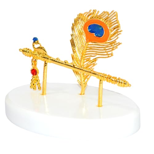 Image of CraftVatika Goldplated Krishna Hand with Flute for Car Dashboard Small Return Housewarming Gift, Home Decoration Items for Living Room, Wedding Anniversary Janmashtami Birthday Gift for Man Woman