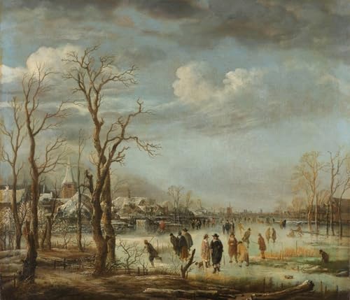 Peinture paysage d'hiver Aert Van Der Neer pour créer un salon chaleureux et artistique