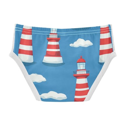 Wusikd Lighthouse Boys' Underwear Cotton Red Boys Briefs Soft Toddler Underwear 2T2