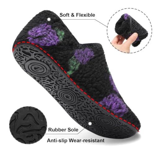 Image of Fires Womens Mens Slippers with Rubber Sole Soft-Lightweight House Slipper Socks Around House Shoes Non Slip Indoor /Outdoor