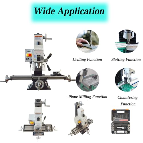 WYDDDARY Mini Precision Drilling and Milling Machine Max Drill Diameter 0.9" Benchtop Drilling and Milling Machine with R8 Spindle Taper and 1100W Brushless Motor 50-2250Rpm 110V - Image 9
