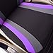 CAR PASS Line Rider Sporty Cloth Universal Fit Car Seat Cover -100% Breathable with 5mm Composite Sponge Inside,Airbag Compatible,3zipper Bench(Full Set, Black and Purple)