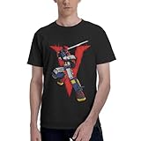 Voltes Manga V T-Shirt Pure Cotton Short Sleeved Crew Neck Mens' Casual Daily Sport Tee Black X-Large