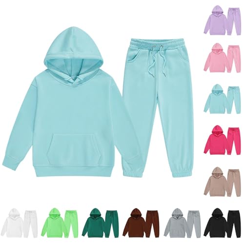 Girl's Boy's Hooded Tracksuit Pullover Sweatshirt Jogging Pants Set 2 Pieces Sweatsuit for Kids 2-13 Years3