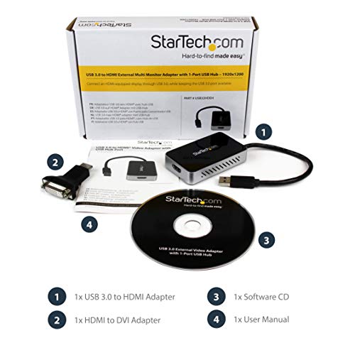 image for StarTech.com USB 3.0 to HDMI Adapter w/ 1x USB, HDMI Monitor Converter