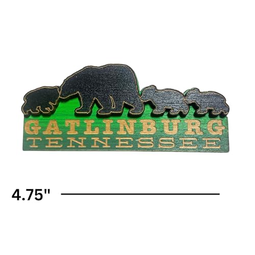 Imán de madera Bear Family Gatlinburg Tennessee 4.75 x 2 in miniatura 4