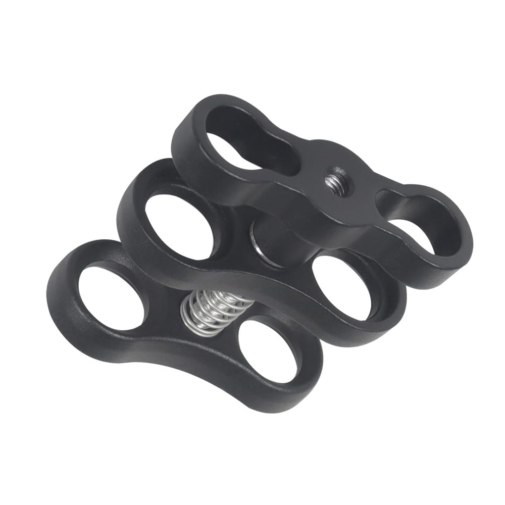 Aluminiumlegierung Tauchlicht-Clip, Tauchlicht-Butterfly-Klemmarm, Klemmmontage, Kugelgelenk-Anschluss, Aluminium-Kugelklemme, Montageklemme, Adapter, Ersatzkamera, 2 Stück