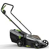 Cortacésped eléctrico con batería de Iones de Litio de 40V, cortacésped portátil inalámbrico con Conductor a pie, 32cm de Ancho de Corte, 5 Alturas...