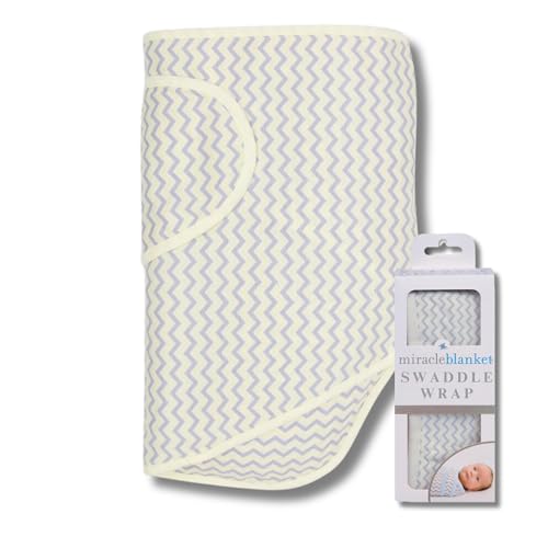 Miracle Blanket Swaddle Wrap, Newborn Baby Swaddle, Yellow &amp; Gray Chevron