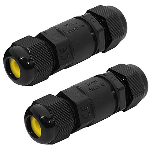 Image of 2 x 16A 450V 3 Pins IP68 Waterproof Electrical Cable Wire Connector 4M Depth Water