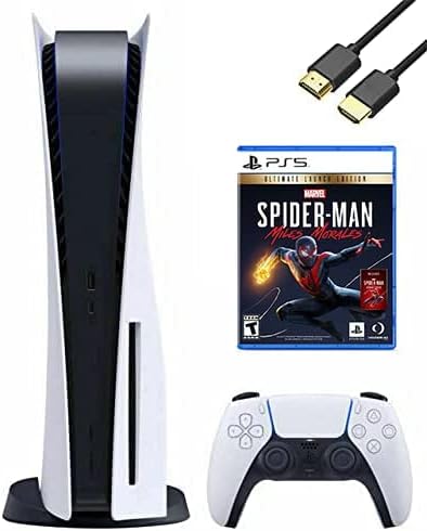 Playstation 5 Disc Version PS5 Console Bundle with Marvel's Spider-Man (Renewed)