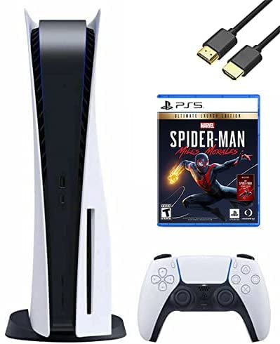 Playstation 5 Disc Version PS5 Console Bundle with Marvel's Spider-Man (Renewed)