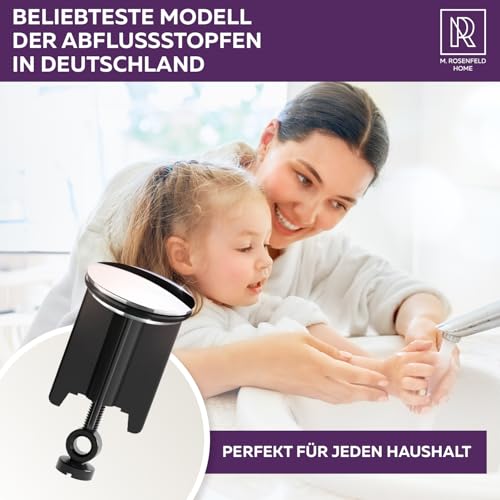 Universal Waschbeckenstöpsel 40 mm Chrom – Abflussstopfen aus Messing mit Gummi – Excenterstopfen höhenverstellbar – Rostfrei & Dicht – Für Waschbecken, Bad & Bidet – 2 Stück