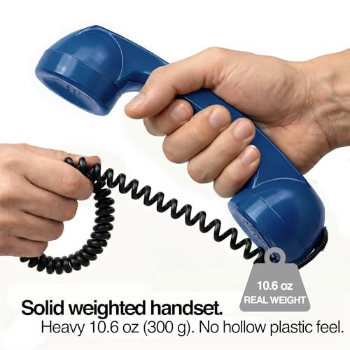 Image of Opis 60s Micro - Retro Mobile Phone handset for Android Smartphones, Tablets, notebooks and Mobile Phones in The Shape of a Classic Telephone Receiver (Blue)