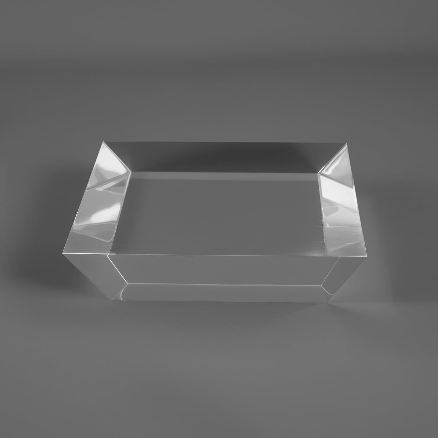 CiaoHER 2in Thickness Trapezoid Cut Solid Acrylic Display Block Clear Polished Pedestal Stand Riser Solid Base (8x8)