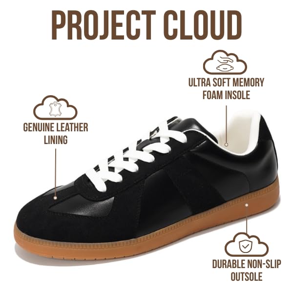 Image of Project Cloud Mens Sneakers - Eco-Crafted Leather Memory Foam Insole Dress Shoes for Men Non Slip Laced-Up Water-Resistant Mens Casual Shoes - Dress Sneakers 2026