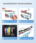 LC404 Ink Cartridges Replacement for Brother Ink cartridges LC404 LC 404 LC-404 for MFC-J1215W MFC-J1205W MFC-J1205W XL Printer(Black/Cyan/Magenta/Yellow, 4 Packs)