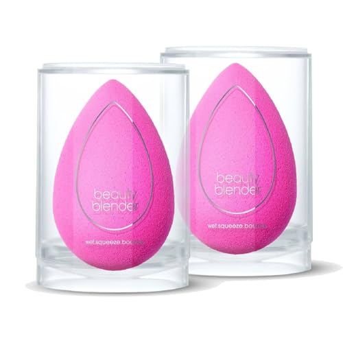 Beautyblender® | Original Pink Beauty Blender 2-Piece Bundle for Blending Foundations, Powders, and Creams, Super-Soft Foam for Streak-Free Application, Made in the USA, Reusable, Washable
