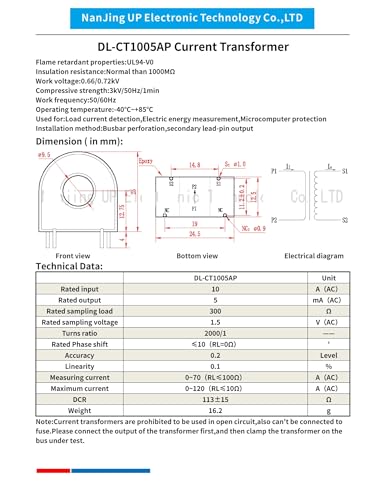Transformador de corriente DL-CT1005APL para medir consumo eléctrico en PCB 5