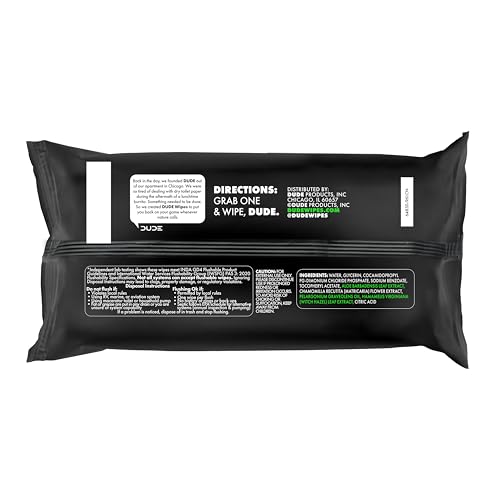 Image of DUDE Wipes Herbal Relief Flushable Wipes - Extra-Large Adult Wet-Wipes - Infused with Soothing Witch Hazel, Geranium Essential Oils, Vitamin E, and Aloe - Septic and Sewer Safe 48 Count (Pack of 12)