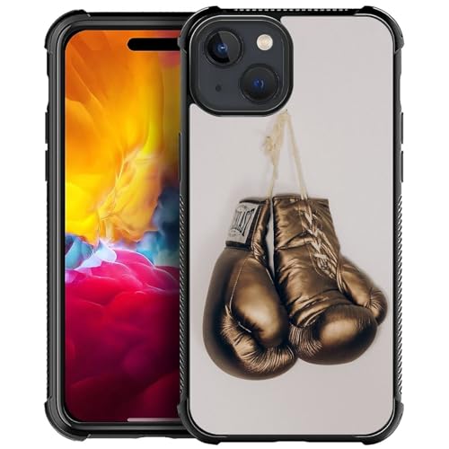 CARLOCA for iPhone 15 Plus Case,Golden Gloves Sports Punch Woman Pattern Ultra Protection Shockproof Soft Silicone TPU Non Slip Back for iPhone 15 Plus