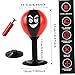 Gcroet Desktop Punching Bag with Strong Suction Cup and Pump Portable Desk Speed Bag with Evil Smile Stress Relief Boxing for Office Worker Adults Kids Red...