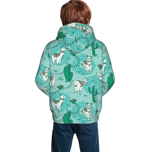 Alapaca in Boho Kid Hoodies Boys Sweatshirts Girls Pullover with Pocket4